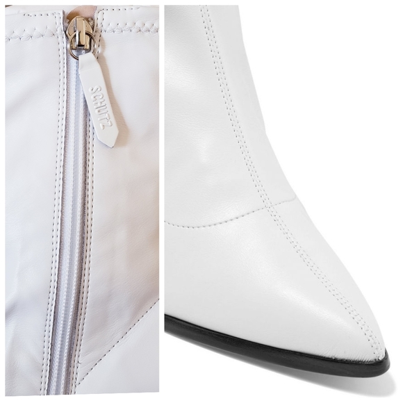 SOLD! NWT SCHUTZ White Carini Leather Boots - Picture 4 of 8